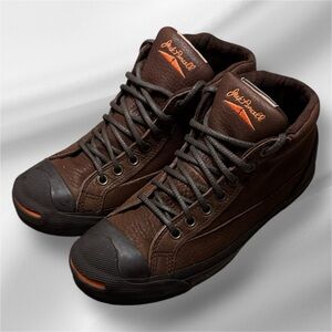 NWOT Converse Jack Purcell Brown High-Top Leather Sneakers Men’s 6, Women’s 7.5